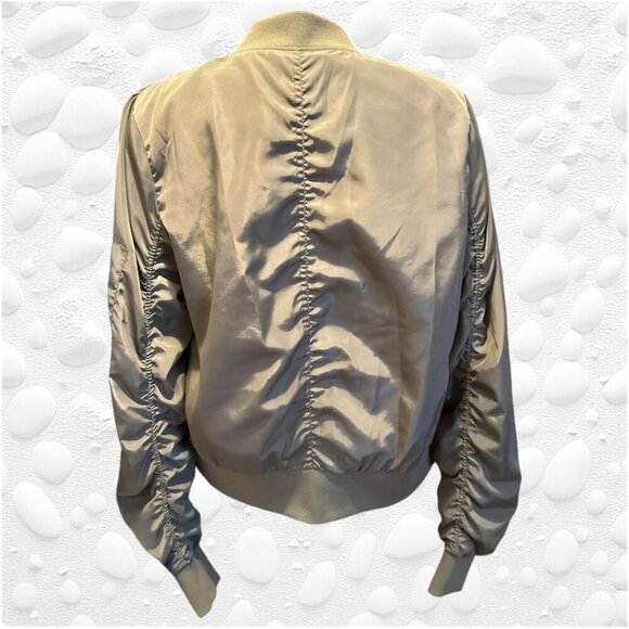 Light Green Bomber Jacket with shirred detail on sleeves - NWOT - Picture 2 of 8